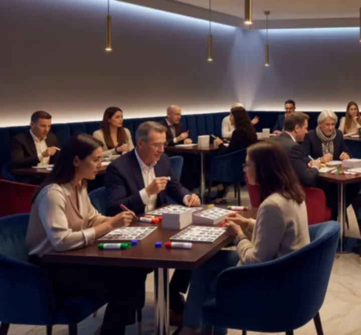 Ambiance de soirée bingo moderne et élégante à LA VIE LIVE