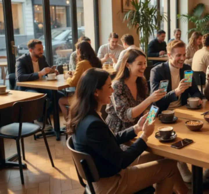 Participants souriants lors d'une soirée de jeux sociaux et créatifs